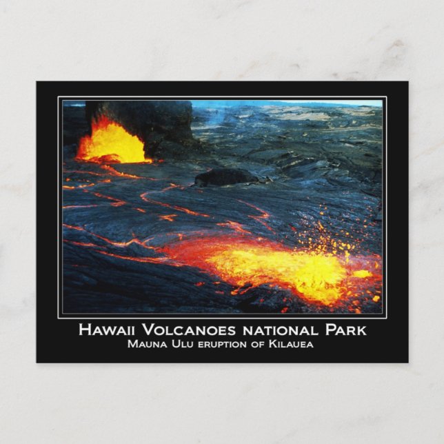 Carte Postale Éruption de Mauna Ulu dans le volcan Kilauea à Haw (Devant)