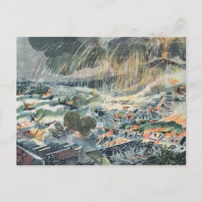 Carte Postale Éruption d'un volcan en Martinique (Devant)