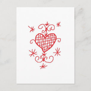 Carte Postale Erzulie Red Heart Veve Voodoo Hoodoo Love Sigil