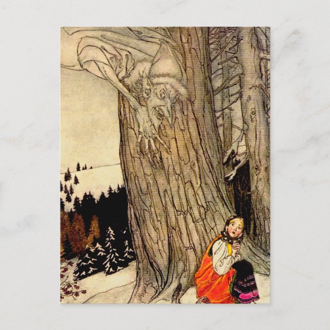 Carte Postale « Es-tu au chaud ? » Illustration de conte de fées (Devant)