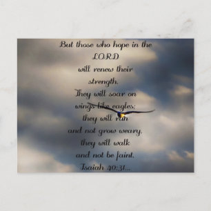 Carte Postale Esaïe 40:31 Bible chrétienne personnalisée Verse C