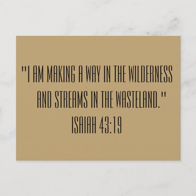 Carte Postale Esaïe 43:19 Bible Passage Imprimer (Devant)