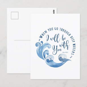 Carte Postale Esaïe 43:2 Vagues océaniques