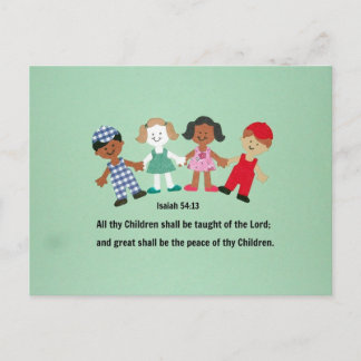 Carte Postale Ésaïe 54:13 Et tous tes enfants seront enseignés