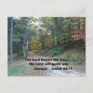 Carte Postale Ésaïe 58:11 Le Seigneur connaît le chemin...