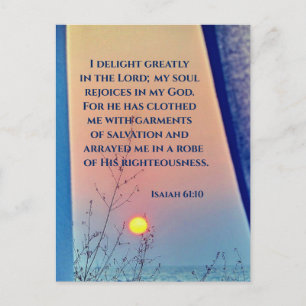 Carte Postale Ésaïe 61:10 Je me réjouis grandement dans la Bible