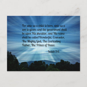 Carte Postale Esaïe 9:6 Car pour nous un enfant naît...