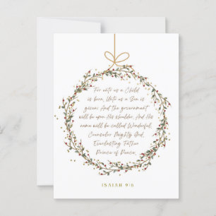 Carte Postale Ésaïe 9:6 Pour Nous Un Enfant Chrétien De Noël