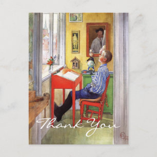 Carte Postale Esbjorn Doing His Homework par Carl Larsson