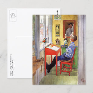 Carte Postale Esbjorn Faire ses devoirs par Carl Larsson