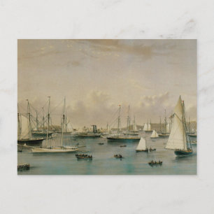 Carte Postale Escadre de yachts à Newport Harbour, Maritime Vint