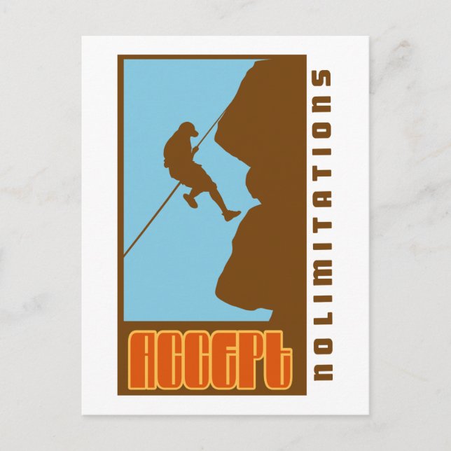 Carte Postale Escalade Accepter aucune restriction (Devant)