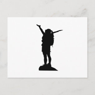 Carte Postale Escalade montagne fille silhouette