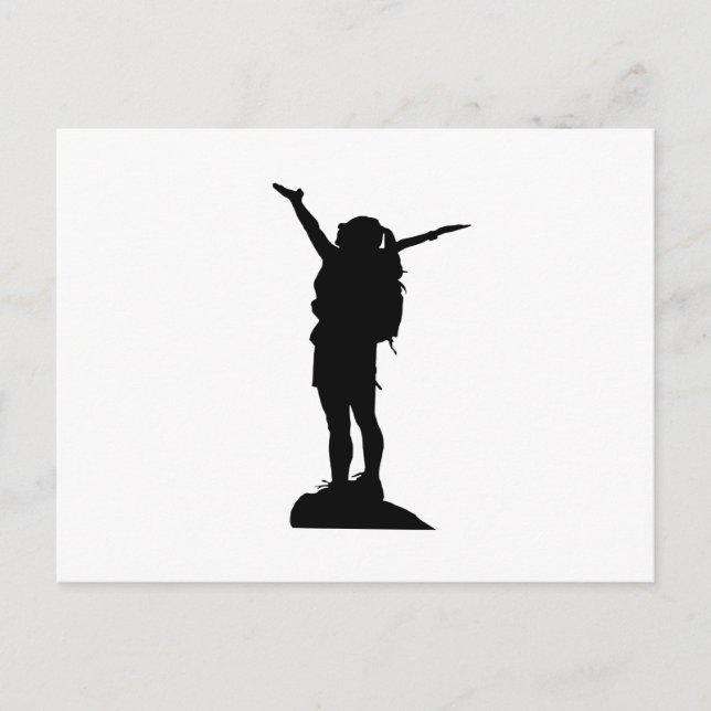 Carte Postale Escalade montagne fille silhouette (Devant)