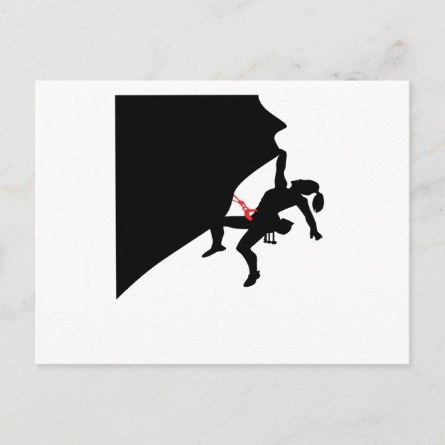 Carte Postale Escalade Mountain Girl Black Silhouette (Devant)