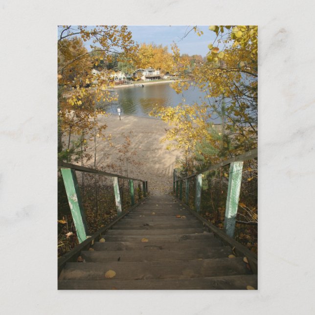 Carte Postale Escalier d'automne (Devant)