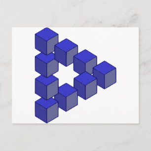 Carte Postale Escalier impossible de l'illusion optique Carré