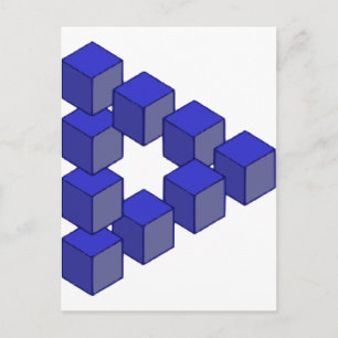 Carte Postale Escalier impossible de l'illusion optique Carré