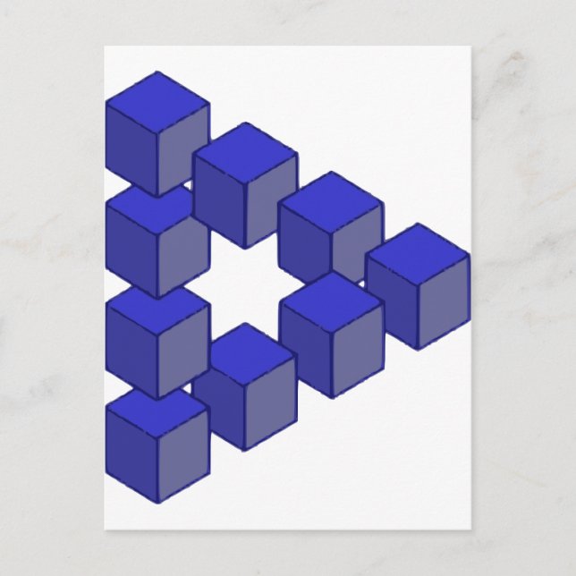 Carte Postale Escalier impossible de l'illusion optique Carré (Devant)