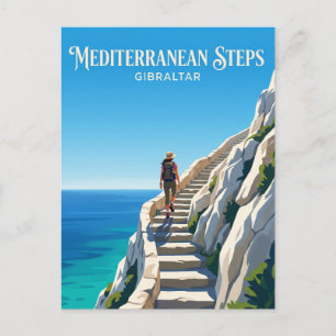 Carte Postale Escalier Méditerranéen, Rocher supérieur, Gibralta