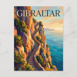 Carte Postale Escaliers Méditerranéens, Gibraltar, Rocher Supéri