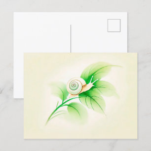 Carte Postale Escargot chinois d'encre sur la branche