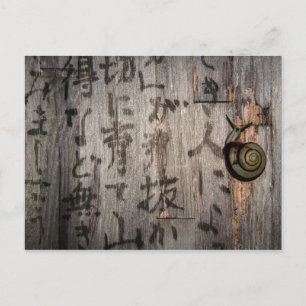 Carte Postale Escargot courrier escargot sur la calligraphie asi