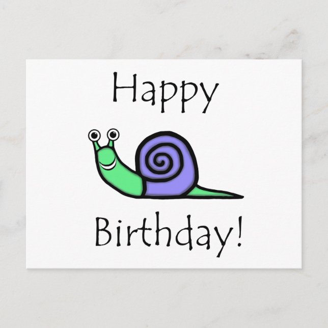 Carte Postale Escargot d'anniversaire (Devant)