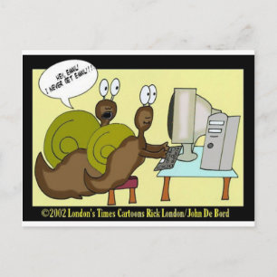 Carte Postale Escargots recevant des emails Cadeaux et T-shirts