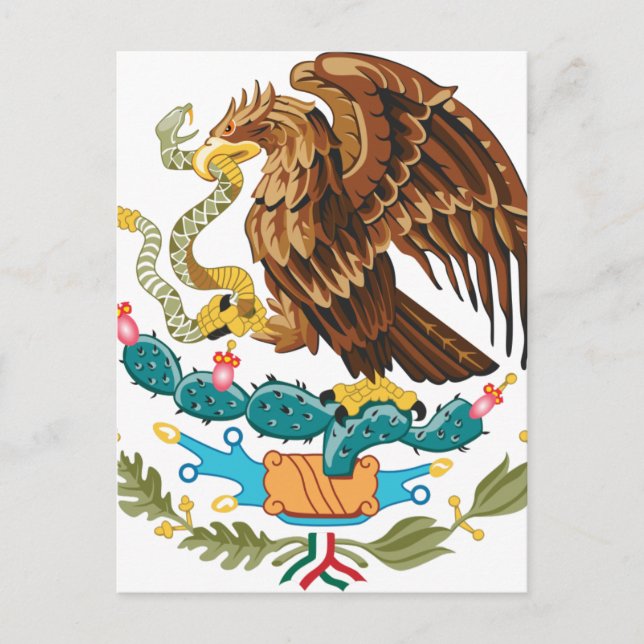 Carte Postale Escudo Nacional de México - Emblème mexicain (Devant)