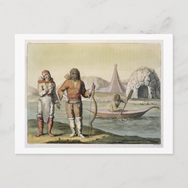 Carte Postale Eskimos à Hudson Bay, from 'Le Costume Ancien et (Devant)