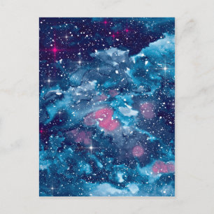 Carte Postale Espace Art aquarelle Galaxy