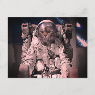 CARTE POSTALE ESPACE CAT ASTRONAUT