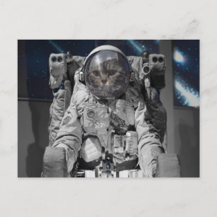 CARTE POSTALE ESPACE CAT ASTRONAUT