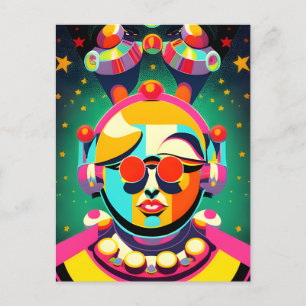 Carte Postale Espace coloré Person Pop Art