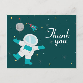 Carte Postale Espace extérieur astronaute anniversaire merci car