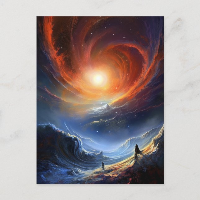 Carte Postale Espace extra-atmosphérique Sci Wi Art paysage (Devant)