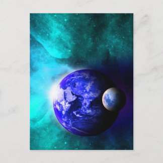 Carte Postale Espace Lune Bleue