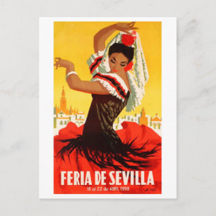 Carte Postale Espagne 1959 Séville April Fair Poster