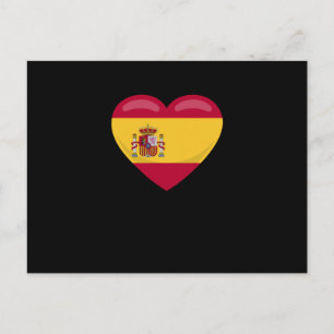 Carte Postale Espagne Amour Coeur Espagnol Drapeau Cadeau Footba