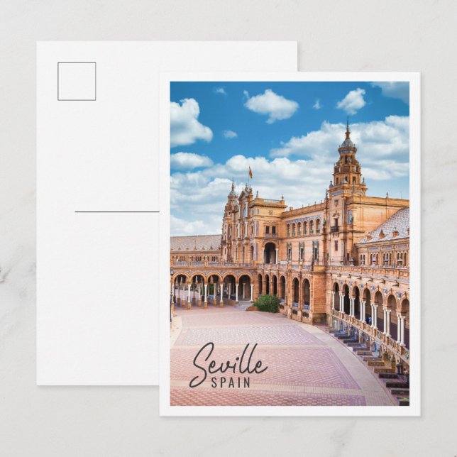 Carte Postale Espagne Carré à Séville Espagne (Devant / Derrière)