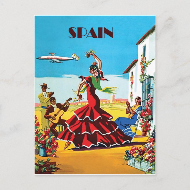 Carte Postale Espagne, danse et musique traditionnelles, compagn (Devant)