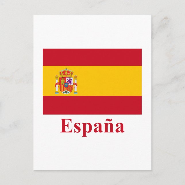 Carte Postale Espagne Drapeau avec nom en espagnol (Devant)