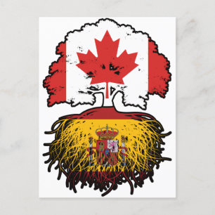 Carte Postale Espagne Espagnol Canada drapeau des racines de l'a
