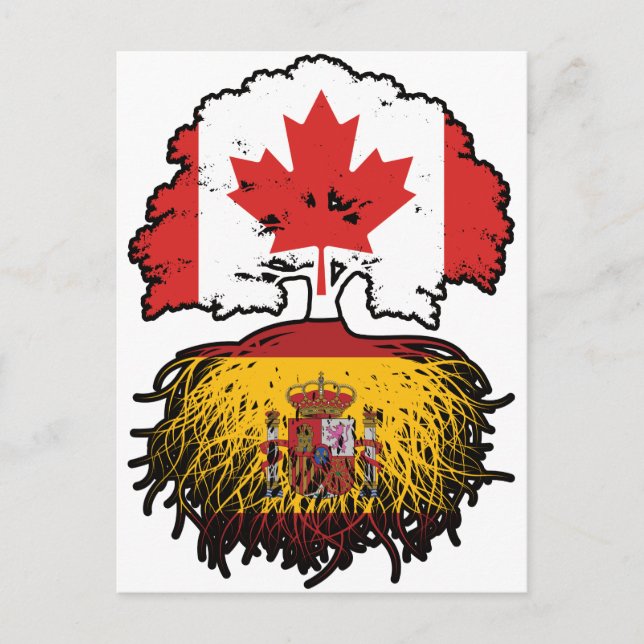 Carte Postale Espagne Espagnol Canada drapeau des racines de l'a (Devant)