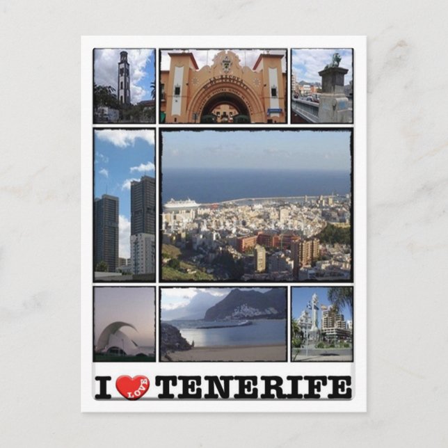 Carte Postale Espagne - Îles Canaries - Tenerife - I Love - (Devant)