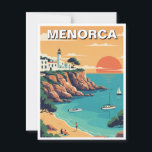 Carte postale Espagne Minorque<br><div class="desc">Menorca, la plus à l'est des Baléares d'Espagne, offre une alternative plus calme et plus naturelle à ses voisins plus animés, Majorque et Ibiza. Reconnue comme Réserve de la Biosphère de l'UNESCO, elle protège un paysage varié de collines ondulantes, de criques cachées et d'eaux turquoise encadrées de pinèdes et de...</div>