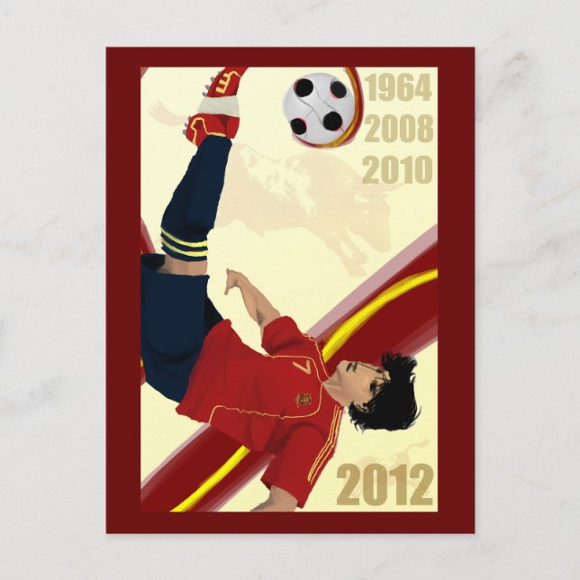 Carte Postale Espagne Soccer Art 2012 Fútbol Campeones de Europa (Devant)
