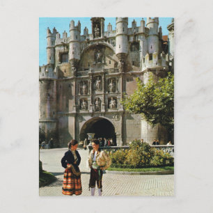Carte Postale Espagne vintage, Burgos, Arc Sainte-Marie