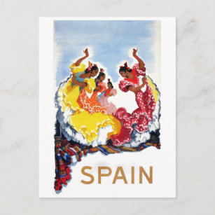 Carte Postale Espagne vintage Danseurs de flamenco Affiche de vo
